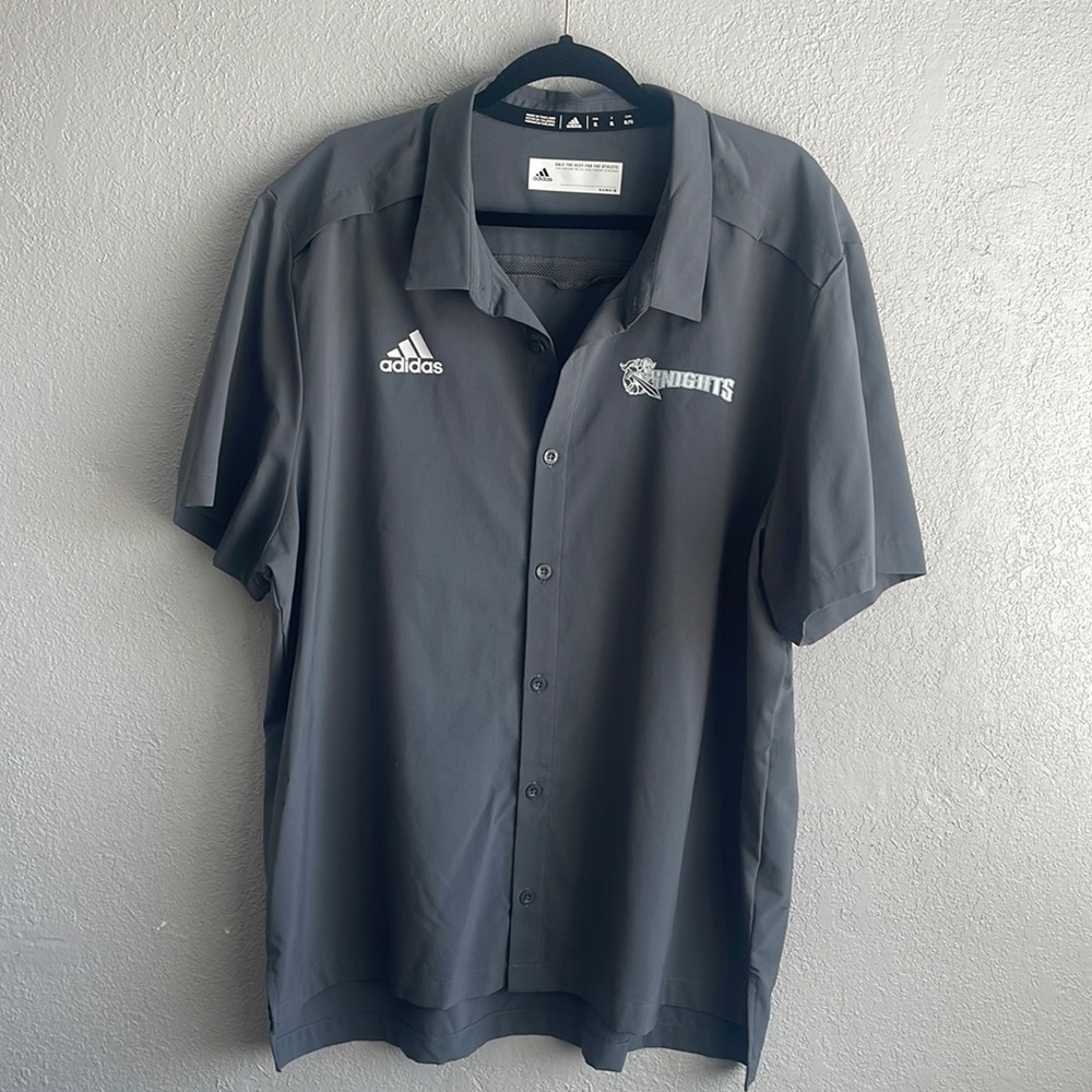 UTSA Roadrunners NCAA Adidas Men's Gray knights Team  Full Button Polo Shirt XL